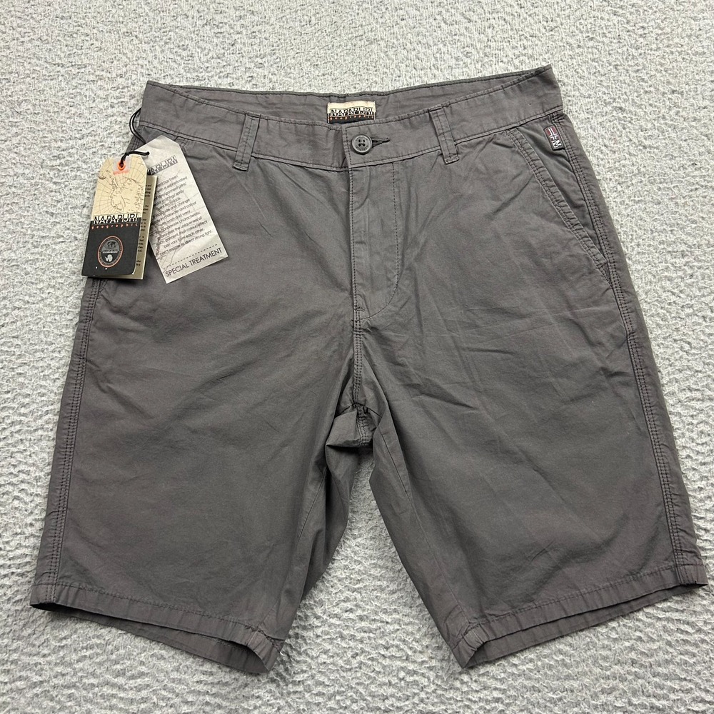 New Napapijri Geographic Shorts Mens 29 Gray Nakuro 2 Outdoor 9" Inseam